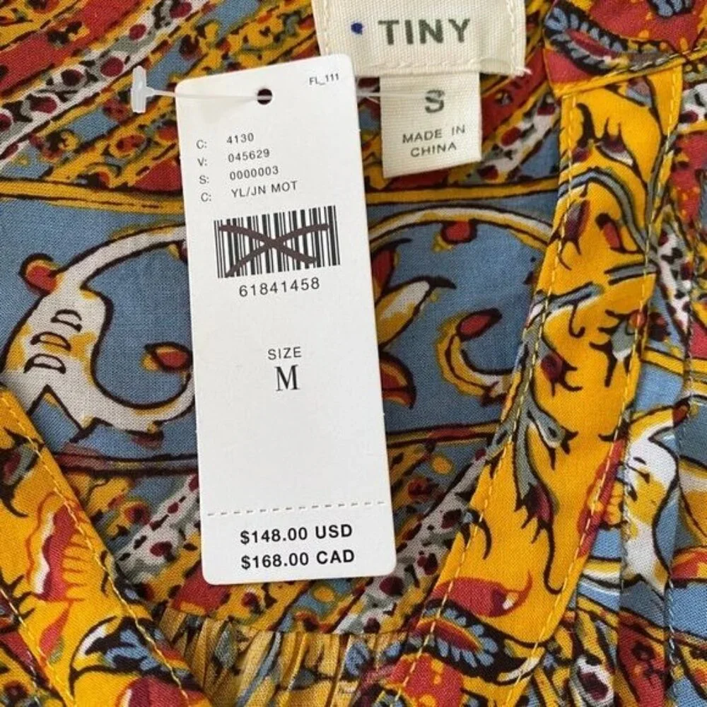 Anthropologie Tiny Ismelda Tunic Dress Yellow Multi Size Small NWT